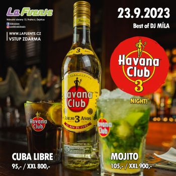 Havana Club Night & DJ Míla Akční drinky na baru